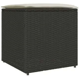 vidaXL Kissenbox Schwarz 50x50x50 cm Poly Rattan Polyester 80 979509