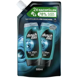 Duschdas For Men Nachfllbeutel Duschbad mit Fresh-Energy-Duftformel sorgt fr einen erfrischenden Start in den Tag 500 ml