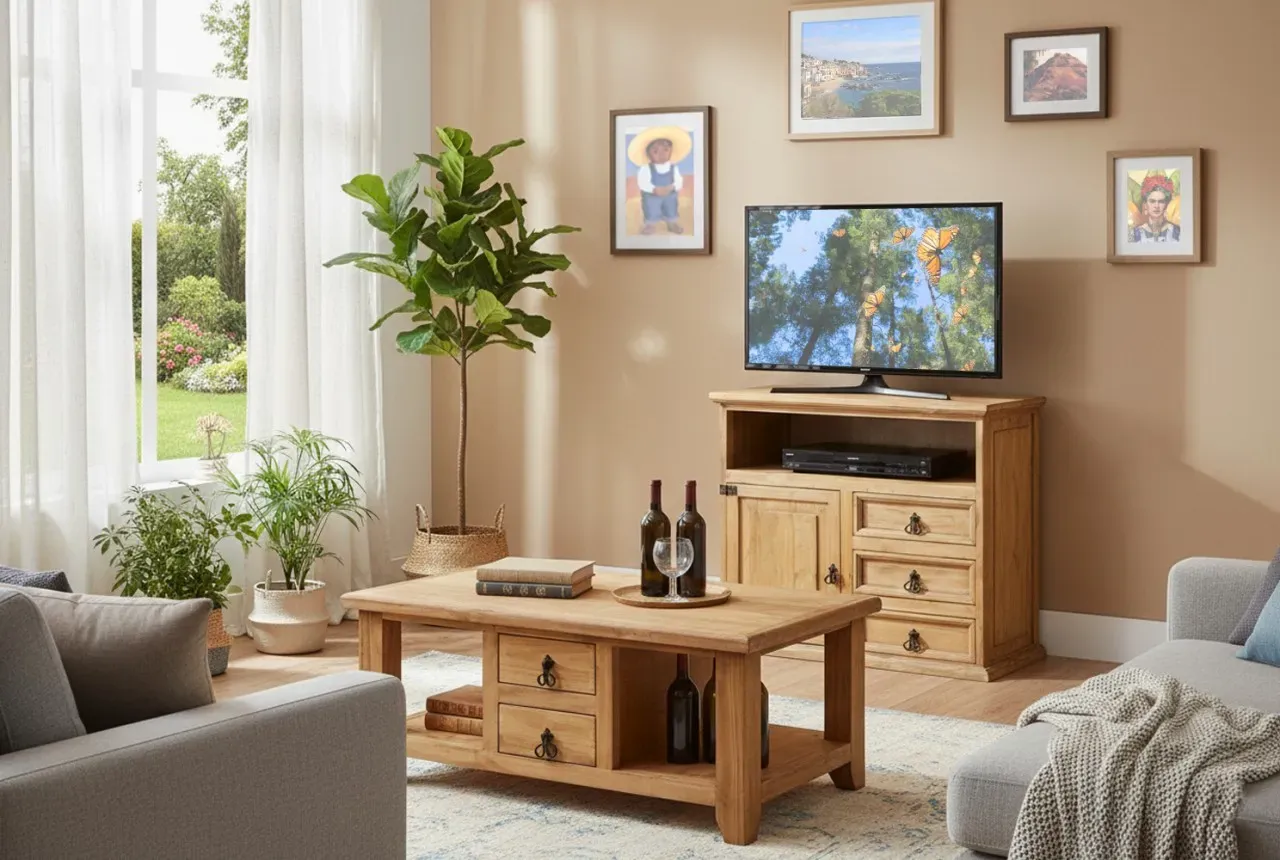 TV-Schrank Phonoschrank - Mexico Möbel - Landhausstil - Pinienholz - massiv