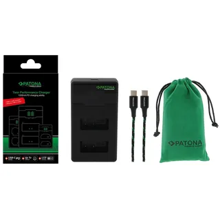PATONA Premium Twin Performance PD Ladegerät für Canon LP-E17 USB-C Kabel