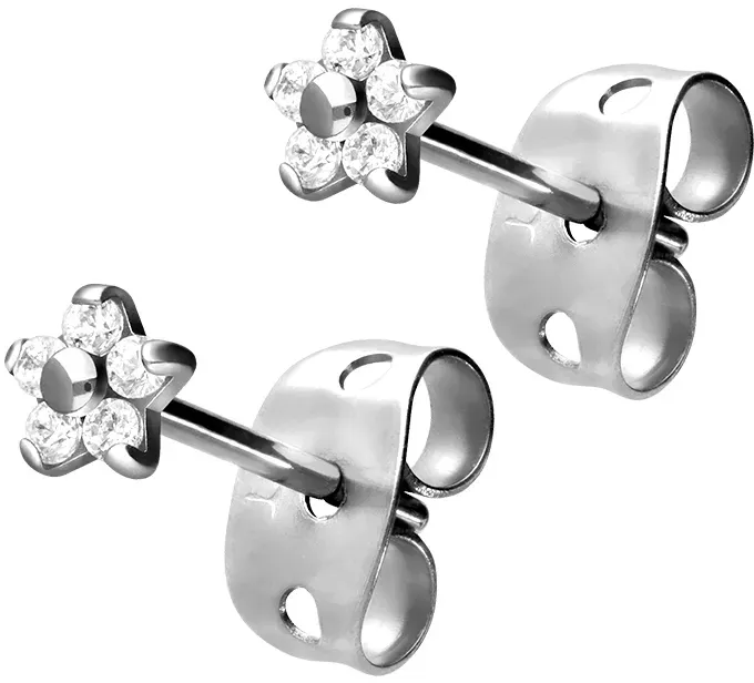Titan Ohrstecker KRISTALLBLUME