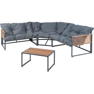 casa.pro Loungeset Karg Dunkelgrau/Rattanoptik