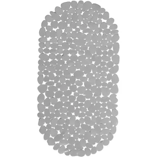 Relaxdays Badewannenmatte Steinoptik, rutschfeste Badeeinlage mit Saugnäpfen, waschbare Rutschmatte, 36 x 68 cm, grau