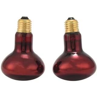 Asyduey 100W 2 Pack Infrarot WäRme Lampe GlüHbirne Rot Licht GlüHbirne für Eidechsen Bartagamen ChamäLeons Schlangen Reptilien & Amphibien 220V