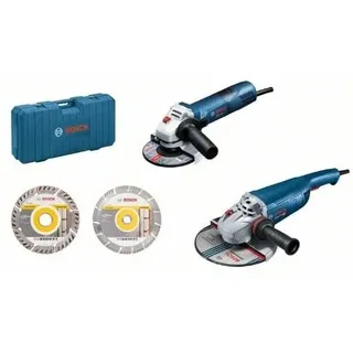 Professional gws 22-230 j + gws 7-125 - Set Winkelschleifer (ø 230 mm + ø 125 mm, 2x Scheiben de Trennscheiben de Diamant, im Koffer) - Bosch