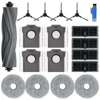 Zubehör für Dreame L10s Ultra Gen 2, L10s Pro Ultra Heat Staubsauger, für Mova E30 Ultra Staubsauger, 1 Hauptbürsten, 4 Wischtücher,4 Filter,4 Staubbeutel,4 Seitenbürsten, L10s Ultra Gen 2 Zubehör