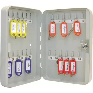 Wedo Schlüsselkasten mit 24 Haken, Sicherheitsschloss, 18,0 x 6,0 x 25,0 cm, 1 St.