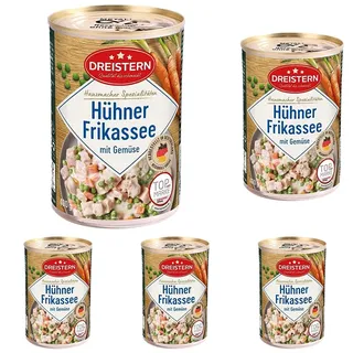 Dreistern Hühnerfrikassee mit zartem Gemüse Ringpull Dose, 400 g (Packung mit 5)