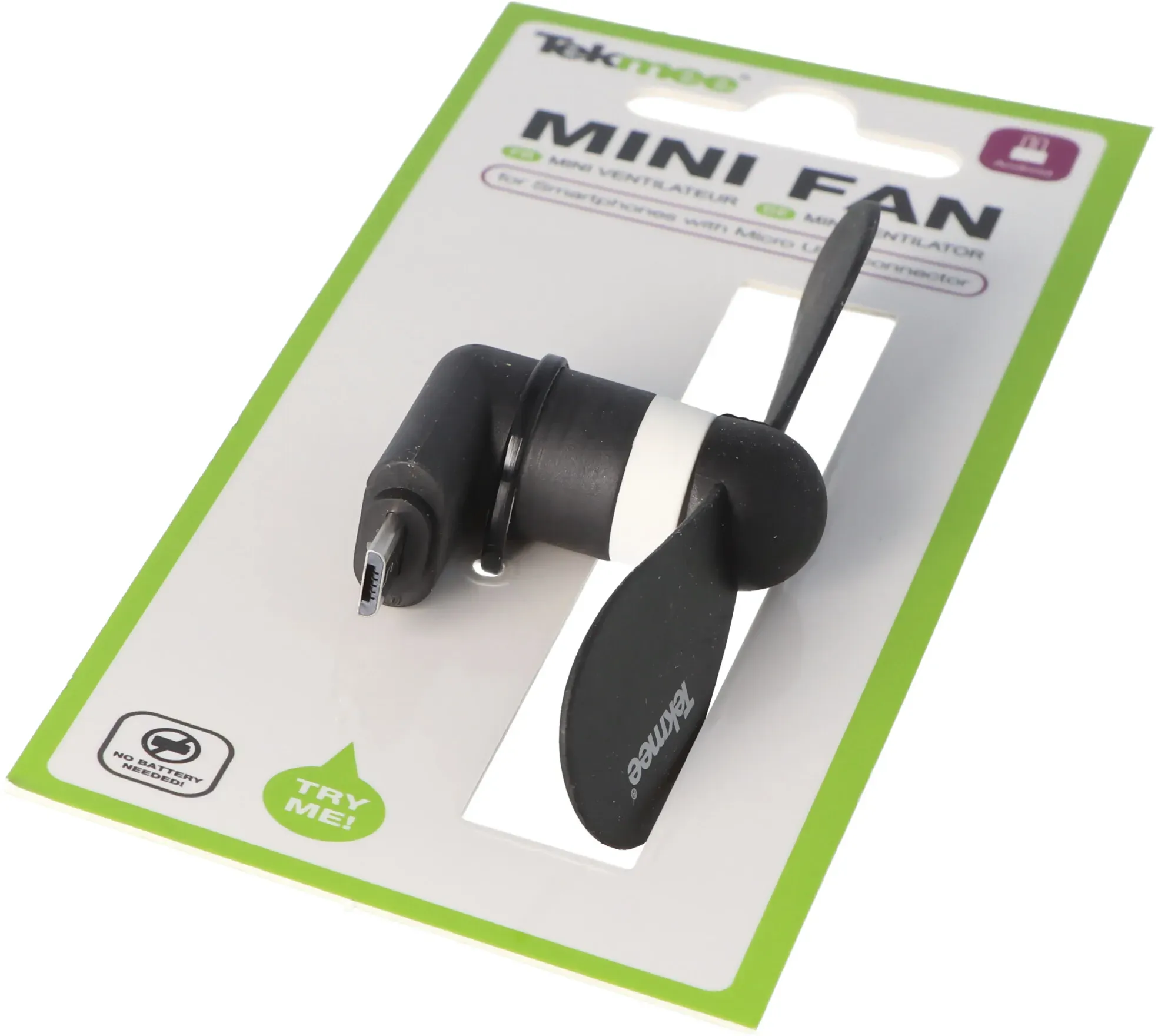Mini-Ventilator für Smartphones mit Micro USB Anschluss, Micro-USB-Anschluss, Ventilator für Smartphone, farblich sortiert