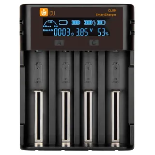ICU SmartCharger Ladegerät LiIon, NiMH, NiCd 14500, 16340, 18350, 18650, 21700, 26650