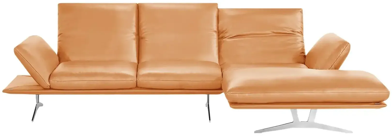 KOINOR Ecksofa Echtleder Francis , gold , Maße (cm): H: 93