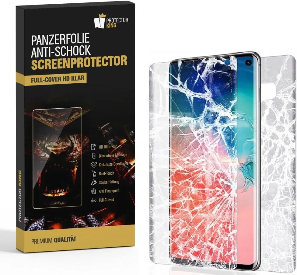 2x Panzerfolie für Samsung Galaxy S10 Plus FULL COVER Displayschutzfolie KLAR FB