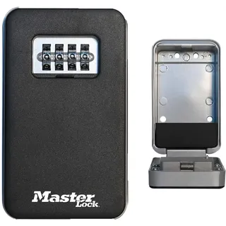 Master Lock Schlüsselkasten für die Wandmontage, Öffnung durch Ziehen, mittelgroß, für den Außenbereich geeignet, mit Befestigungsmaterial, für das Home-Office-Segment 5410EURD