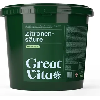 greatvita Zitronensäure Pulver, Lebensmittelqualität und zum Entkalken, 5 kg