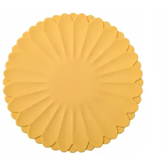 Hitzebeständige Silikon Untersetzer - rutschfeste Topfuntersetzer für Küchenarbeitsplatten & Esstisch, Wiederverwendbare Herdplattenunterlage (gelb, Durchmesser: 18cm)