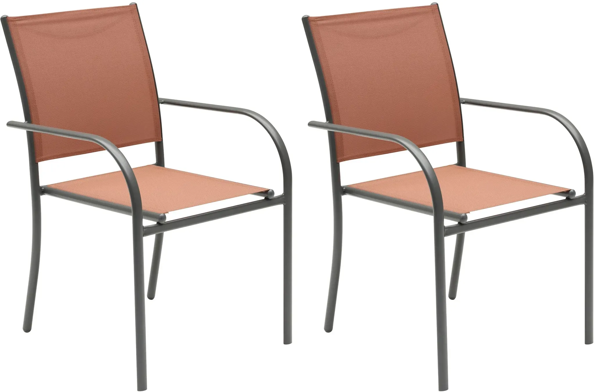 LC Garden »Campino« 2er Set Gartenstühle Rot Stapelstühle Bistrostühle Textilen