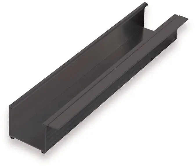 Kastenrinne 90 mm aus Aluminium – anthrazit (RAL 7016)