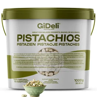 Pistazien 1kg Geröstet Gesalzen mit Schale Vegan Keto Proteinreich Natur GiDeli