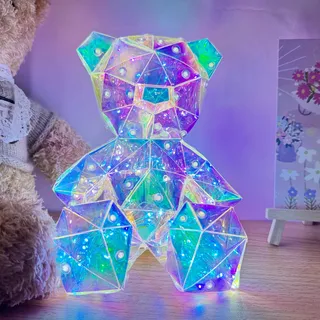 Anywin LED Nachtlicht mit buntem Teddybär, leuchtende Bärenlampe als Geschenk Ihrer Tochter, Mädchen, Frau, Freundin, eine Überraschung zu bereiten, Raumdekoration