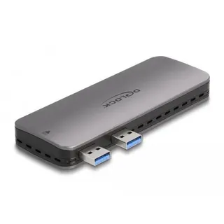 DeLock USB 3.2 Gen 2 Gehäuse für PlayStation5 mit M.2 NVMe Slot (M.2), Festplattengehäuse, Grau