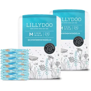 LILLYDOO Hautfreundliche Schwimmwindeln, Größe M (9-15kg) 2er Pack - M