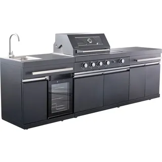 Buschbeck Outdoorküche 'King Range' schwarz 282 x 58 x H112 cm, Individueller Aufbau - Schwarz