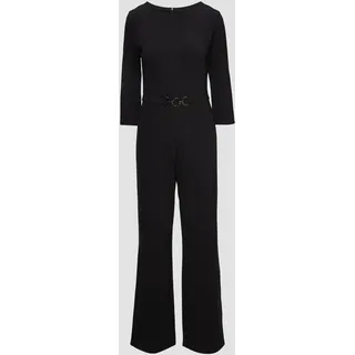 S.Oliver - Fließender Jersey-Jumpsuit mit Ziergürtel, Damen, schwarz, 38