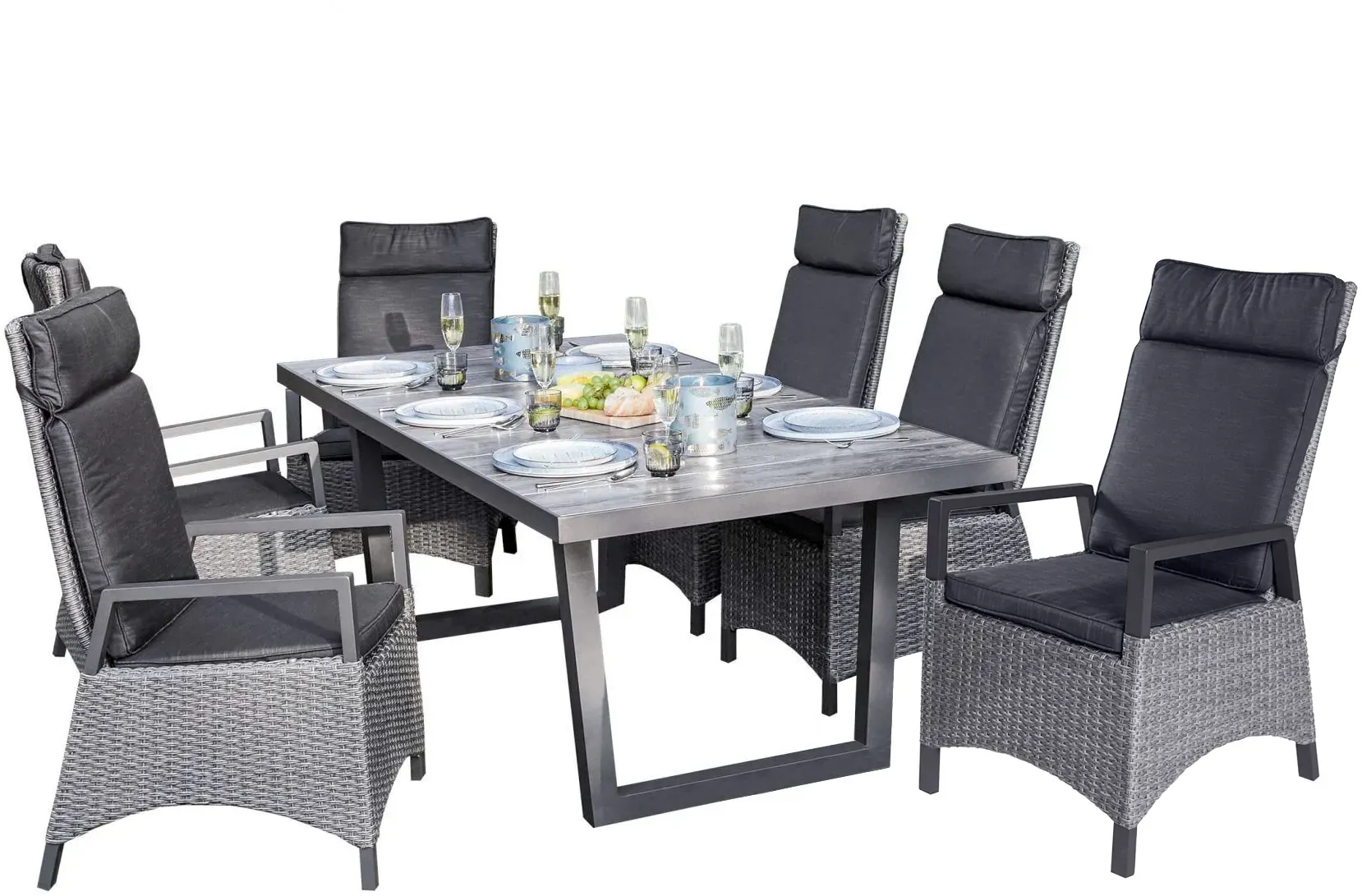 LC Garden »Keramo« Dining Set XII Sitzgruppe Gartenset grau-mix