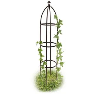Relaxdays Rankhilfe Obelisk Metall braun rund 35,0 x 190,0 cm