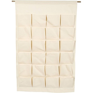 Creativ Company Wohndekoration mit Stoff Organizer-Taschen zum Aufhängen, Hellnatur, H 93 cm, B 60 cm, 1 Stk