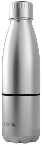 FLSK Edelstahl Trinkflasche - integrierter Becher - stainless