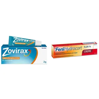 ZOVIRAX Lippenherpescreme 2g + Fenihydrocort Creme 0,25 % 20g