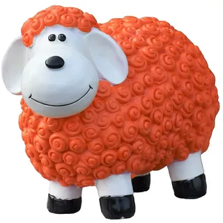 Geschenkestadl Gartenfigur Schaf wetterfest 23 cm hoch Tier Figur (Orange)