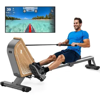 VOWVIT Rudergerät für Zuhause OR3,Magnetisches Rudergeräte mit Bluetooth Monitor,16 Resistance Levels,Kompaktes Rudergerät mit 160kg Gewichtskapazität,Vertikale Aufbewahrung,2 Jahre Garantie(Weiß)