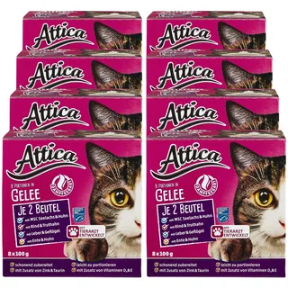 Attica Katzennahrung Multipack Gelee 8 x 100 g, 8er Pack