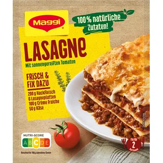 MAGGI Fix für Lasagne, Würzmischung, 100% natürliche Zutaten, für 2 Portionen, 1er Pack (1 x 30g Packung)