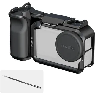 SMALLRIG Griff-Kit für DJI Osmo Action 6 mit Metallkäfig, Street Photography Griff für DJI, Action 6 Käfig mit Auslöser, Kaltschuh, Handgelenkband, Objektivabdeckung, 1/4 Gewindeloch - 6037