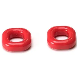 Sport Fucker Boner Expansion Pack - Donut Penisringe, quadratisch - 2er-Set Erweiterung - rot, 2 Stück