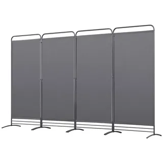 Angel Living Paravent 4 Teilig Klappbar Raumteiler Freistehend Sichtschutzwand Raumteiler Stellwand Trennwand Sichtschutz für Büros, Balkon,Schlafzimmer,Außengarten, 324cm x 180cm Grau
