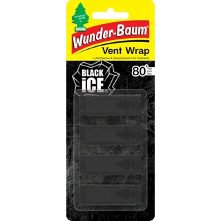 WUNDER-BAUM Vent Wrap Lufterfrischer fürs Lüftungsgitter Bietet lang anhaltenden Duft Unauffälliges Design|Black Ice, 4 Stück