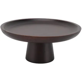 DADEA Schüssel mit Hohem Sockel und Fuß, Runde Obstschale aus Holz, Schöne, Exquisite Dekorative Schalen, Praktische Mehrzweck-Obstschale, Moderne Dekorative Schale für Obst, Snacks,(Schwarz)