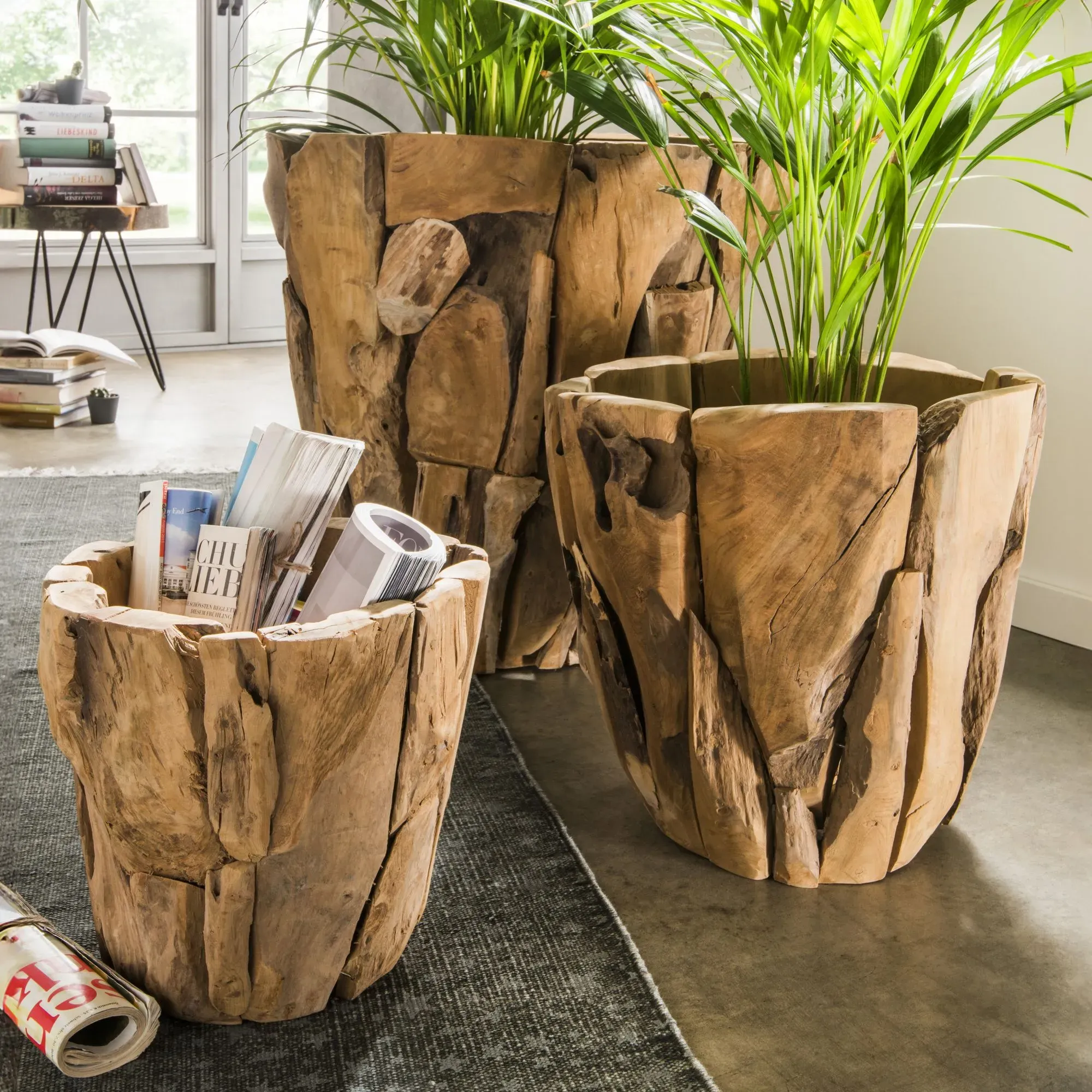 die Faktorei »Rustic« Teak Holztopf 30x30 cm