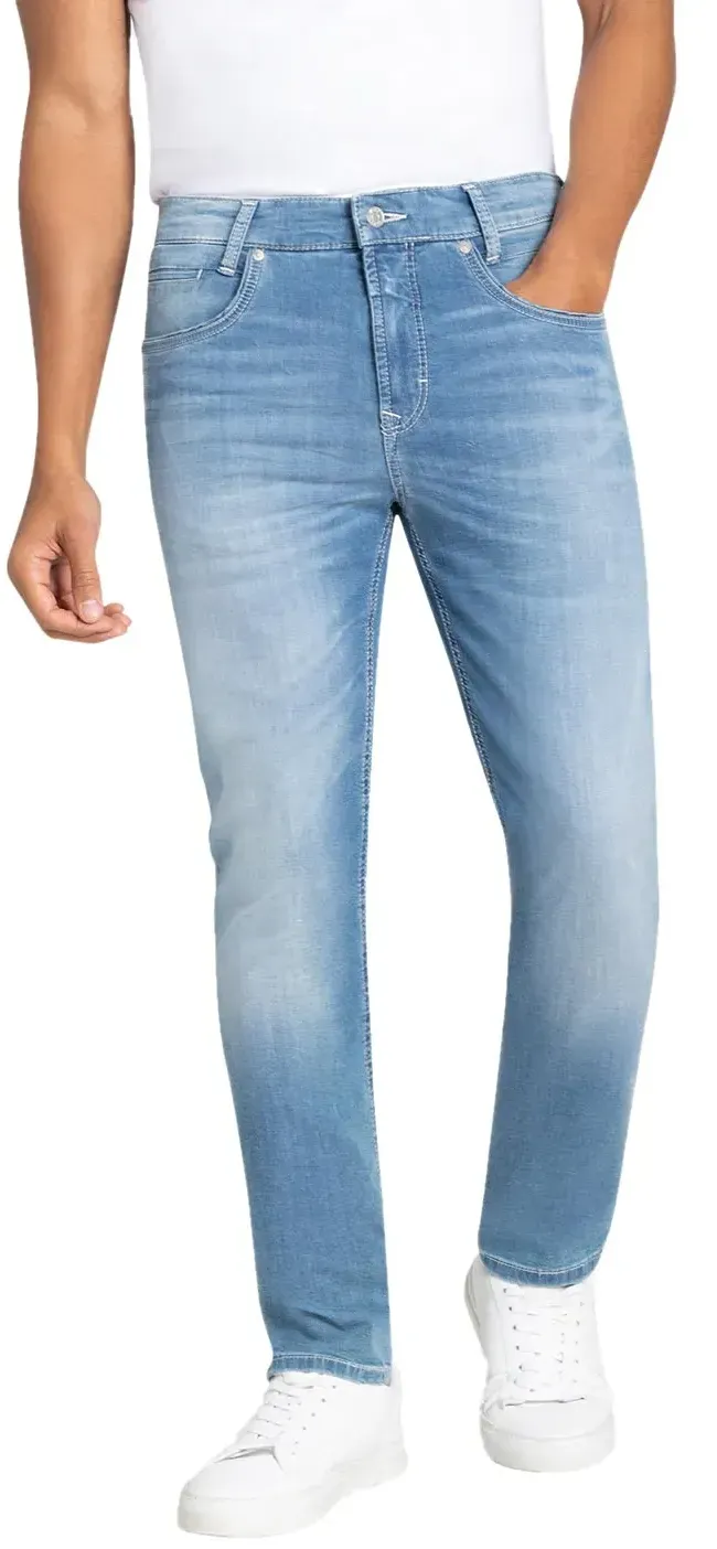 Mac Arne Pipe Jeans Modern Fit in Hellblauer Optik-W42 / L32