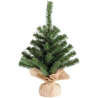 Kaemingk Mini Weihnachtsbaum im Jute Sack grün 45 cm