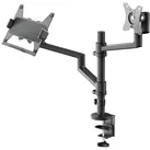 Goobay Deluxe Monitorhalterung mit Laptop-Arm, schwarz (Boden, 32", 8 kg), Monitor Halterung, Schwarz