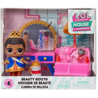 L.O.L. Surprise! OMG House of Surprises Serie - Spielset mit Modepuppe und 8 Überraschungen - Schminktisch mit Her Majesty - Interaktive Möbel, Mode und Accessoires - Geschenk für Kinder ab 4 Jahren
