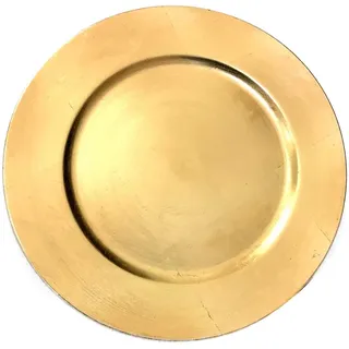 Dekowelten Platzteller Dekoteller Event Teller Unterteller Gold - farbend 33cm Kunststoff