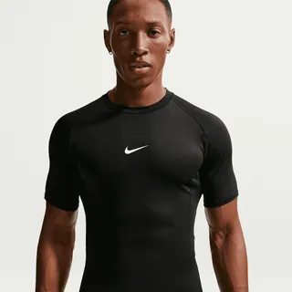 Nike Pro Dri-FIT Tight kurzarm Fitnessshirt Herren 010 black/white XL
