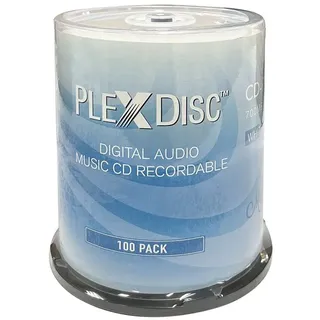 PlexDisc Digitale Audio-Musik-CD-R-Disc, 700 MB, für Tintenstrahldrucker bedruckbar, 100 Stück (FFP)