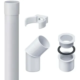 Inefa Fallrohr Set DN50 / 50mm, PVC 2m DN 50 Weiß Optimale Dachentwässerung